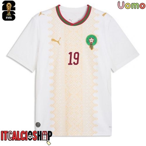 Marocco Ismael Saibari #11 Seconda Maglia Mondiali 2026 Manica Corta